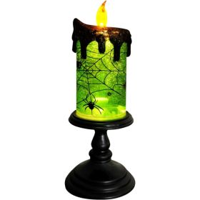 Spider Halloween Snow Globe Flameless Candle Battery Operated (Option: Green)