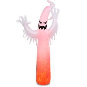 12FT Halloween Inflatable Ghost With Colorful Flame LED Lights, Blow Up Ghost Yard Decoration For Garden Lawn Party---Unavailable Platform-Temu&A (Option: A)