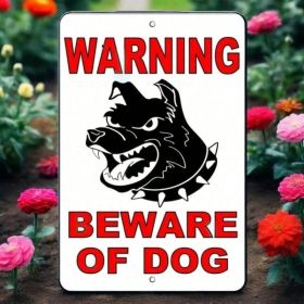 Beware Of Dog Metal Warning Sign 8x12 Inch Outdoor Yard Fence Security Wall Plaque---Unavailable Platform-TikTok (Option: A)