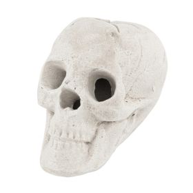 Halloween Fire Pit Skull Beige Ceramic Fibre Fireproof Imitated Human Skull Decor For Fireplace Bonfire Haunted House---Unavailable Platform-AMAZ (Option: A)