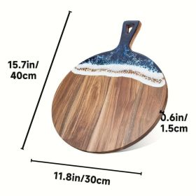 Round Acacia Wood Cutting Board, Natural Solid Wood Cutting Board, Thickened Non-slip Wooden Serving Board, Kitchen Preparation Board For Food, F (Option: 1Pc)