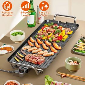 Electric Barbecue Grill Hot Plate Cooking BBQ Griddle Non-Stick Table Top Grill Griddle For Indoor Outdoor Camping Picnic (Option: 1400WMSize)