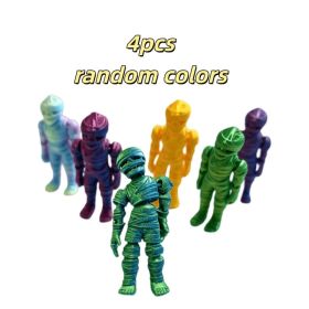 4-14-22PCS Mummy Figures Random Colors 3D Printed Halloween Mini Figurines Desktop Decor Collectible Display Seasonal Gift (Option: Mummy Inspired-4PCS)