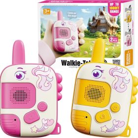 2 Pack Walkie Talkies For Girls Kids Ages 3-10 Birthday Gifts For Camping Outdoor Games Christmas Easter Holiday Toys (Option: Yellow)