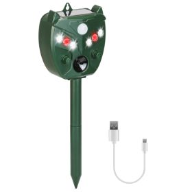 1Pc Ultrasonic Solar Animal Repeller Outdoor Mole Snake Squirrel Mouse Chaser Waterproof Bird Deer Dog Cat Deterrent With 5 Gears For Farm Garden (Option: 1Pc)