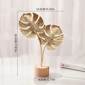 Scandinavian Style Light Luxury Metal Crafts Creative Home Living Room Entrance Wine Cabinet Decorative Iron Art Ginkgo Leaf Ornaments (Option: Six piece family bucket set)