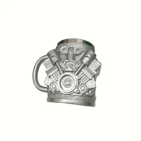 V6/V8 Engine Design Mug - Heavy-Duty Metal Construction, Double-Wall Insulated Cup With Non-Slip Grip - Vintage Automotive Beer Cup, Coffee Mug Gift F (Option: V8)