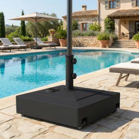 Patio Umbrella Base With Wheels, 134 Lbs Stand,88 Lbs Water Filled Outdoor Umbrella Stand Weight Of Up To 550 Lbs (Option: Black)