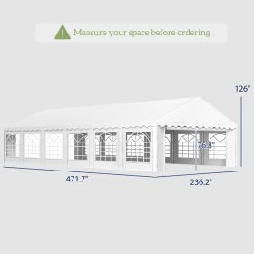 Party Tent, Outdoor Canopy Tent With Removable Sidewalls, 12 Windows For Parties, Wedding, Events, BBQ, WhiteMultiple Packages Shipped. Please Pa (Option: White)